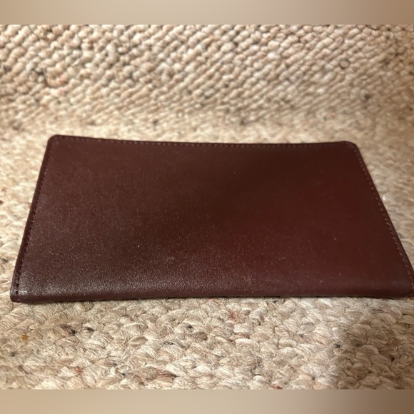 Brown Leather Checkbook Wallet Cover - Picture 4 of 8